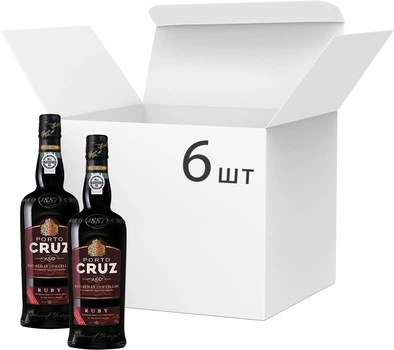 Упаковка портвейну Porto Cruz Ruby червоне кріплене 0.75 л х 6 шт (3147690490012)