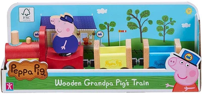 Дерев'яний ігровий набір Peppa Pig Паровозик дідуся Пеппи (07210) (5029736072100)
