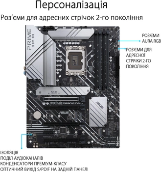 Материнська плата Asus PRIME Z690-P D4 (s1700, Intel Z690, PCI-Ex16)