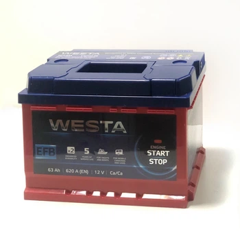 Автомобильный аккумулятор WESTA EFB 63Ah START STOP (+/-)