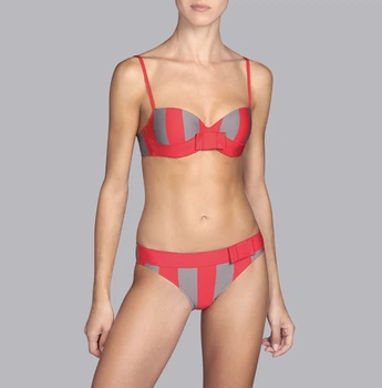 Купальник "Andres Sarda" формована чашка і трусики сліп червона смужка 75Д 3407-814