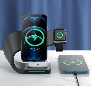 Беспроводная док-станция Epik Charger 4в1 Magnetic Wireless Charger для iPhone 12-13/Apple Watch/AirPods