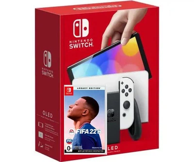 Nintendo Switch (OLED model) White + Игра FIFA 22 Legacy Edition (русская версия)