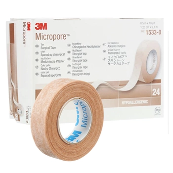 Пластырь хирургический 3М Micropore 1.25 см х 9.1 м на нетканой основе (500118)