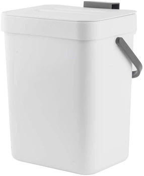 Відро для сміття MBM HOME з кришкою BIN-11 5 л Біло-антрацитове (BIN-11 5L WHITE/ANTHRACITE)