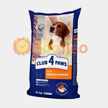 Сухой корм Club 4 Paws для взрослых собак средних пород 14 кг