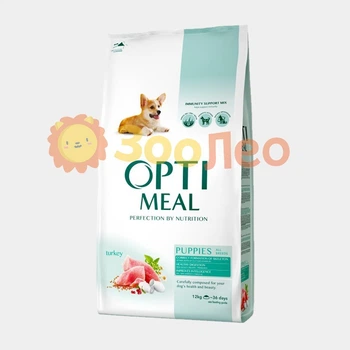 Сухой полнорационный корм Optimeal для щенков всех пород со вкусом индейки 12 кг