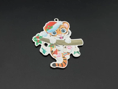 Новогодняя елочная игрушка Тигренок на ветке 9 см (НР-344)