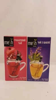Упаковка чая в стиках Mesh stics гранатовый и c шалфеем 32шт