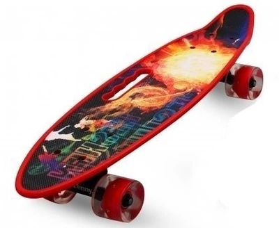 Скейт Pennybord пенніборд Maraton Cool з ручкою червоний