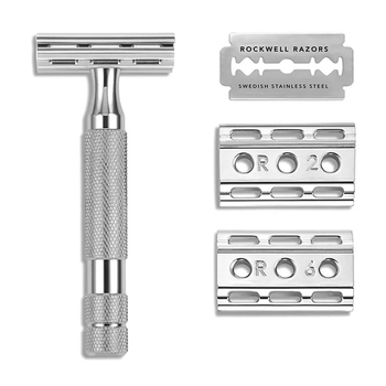 Станок для гоління Т-подібний Rockwell 6C Double Edge Safety Razor White Chrome (Світлий хром)