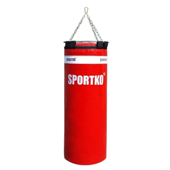 Мешок боксерский Sportko МП6/1 Бочонок ПВХ h-75см ᴓ-29см вес 15кг с кольцом и цепью red