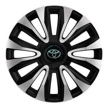 Автомобильные колпаки 4 Racing Avalon Carbon Silver-Black R14 4 шт (с логотипом Toyota)