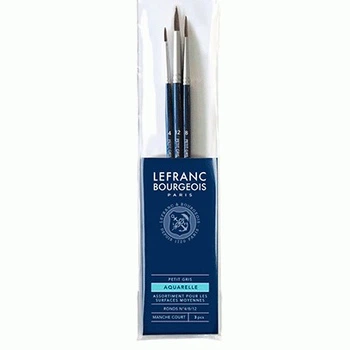 Набор кистей для акварели Lefranc Fine Squirrel Brashes Белка 3шт