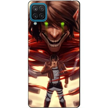 Силиконовый бампер чехол Candy для Samsung A12 Galaxy A125F с аниме Attack on Titan