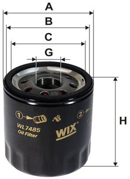Фильтр масляный WIX Filters WL7485 (325875)