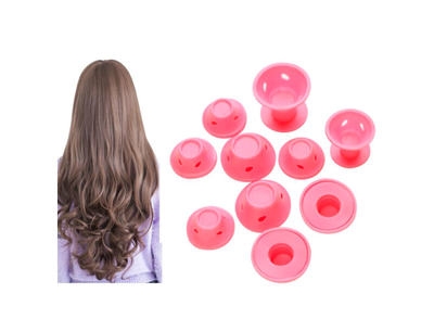 Бигуди силиконовые Magic Curler "грибочки" в наборе 10 шт розовые