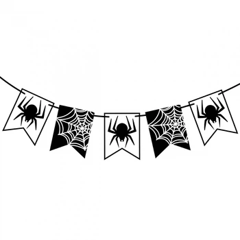 Гирлянда бумажная Yes! Fun Хэллоуин Spider, 12 флажков, 3 м 973628