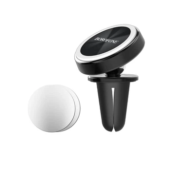 Автотримач для телефону магнітний BOROFONE BH6 Platinum на дефлектор (на затиску) Чорний
