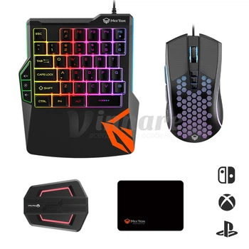 Ігровий набір 4 в 1 Meetion Combo Gaming 4in1 клавіатура, миша, килимок та адаптер для консолей