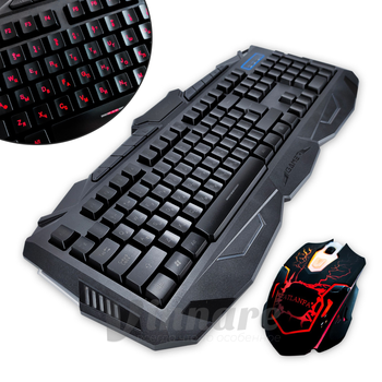 Игровой комплект клавиатура+мышь V-100 с подсветкой геймерская клавиатура и мышь без молний