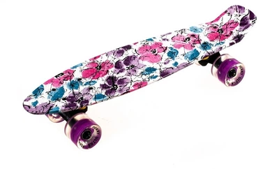 Скейт Penny Board Пенниборд Maraton Penny Ultra , цветы Penny Board в цветочек