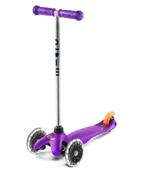 Триколісний самокат Mini Micro Classic Purple LED фіолетовий зі світними колесами