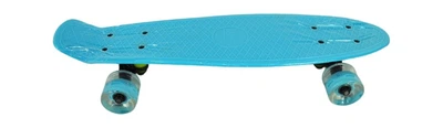 Скейт Penny Board Пенніборд Maraton Penny 44 однотонний з колесами що світяться голубий (бірюзовий)