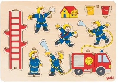 Puzzle‑wkładka pionowa Goki Straż pożarna drewniana 57471G (4013594574716)