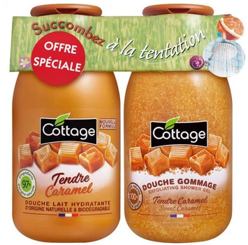 Набор Cottage Sweet Caramel Молочко для душа 250 мл + Гель-эксфолиант 270 мл (3141389362826)