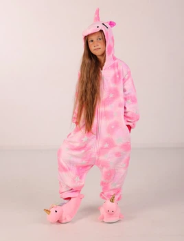 Піжама Кігурумі Дитяча Для Дівчаток Kigurumi Єдиноріг зі Зірками Магічний Рожевий 100-110 см. (2006)
