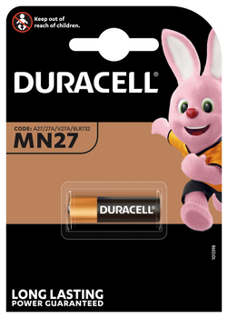 Батарейка щелочная Duracell MN27 (27A), 12V, блистер 1шт