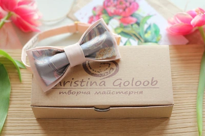 Галстук-бабочка Christina Goloob Aquarell Пудровый с серым