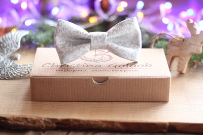 Галстук-бабочка Christina Goloob New Year one size Серебро