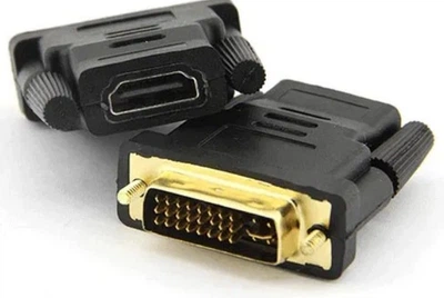 Перехідник з DVI-I (24 + 5) тато -> HDMI мама 1080p адаптер конвертер (587702922) Чорний