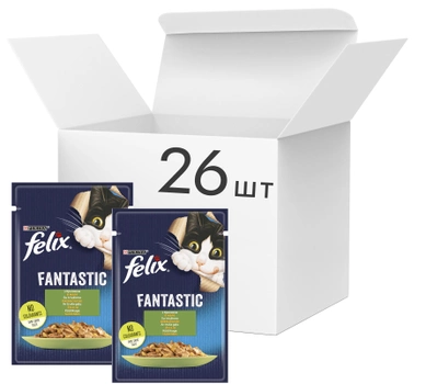 Упаковка влажного корма для котов Purina Felix Fantastic с кроликом в желе 26 шт по 85 г (7613039835517)