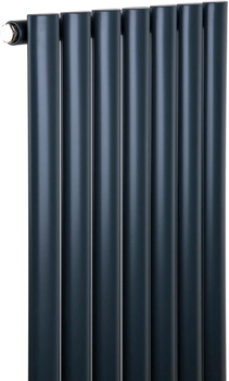 Радиатор трубчатый LUXRAD Oval, вертикальный, 1700x410x50 мм, ZDC (нп 50мм), антрацит RAL7016 матовый + крепления