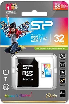 Карта памяти Silicon Power microSDHC 32GB Class 10 UHS-I Elite Color + adapter
