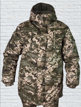 Куртка зимняя до -20 Mavens "Пиксель ВСУ", с липучками для шевронов, куртка бушлат для охоты и рыбалки, размер 46
