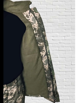 Куртка зимняя до -20 Mavens "Пиксель ВСУ", с липучками для шевронов, куртка бушлат для охоты и рыбалки, размер 60