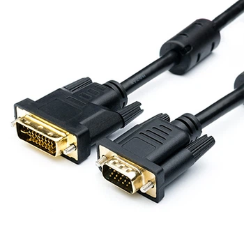 Кабель DVI-I > VGA 1.8 m (2 фериту), Atcom, чорний (16143)