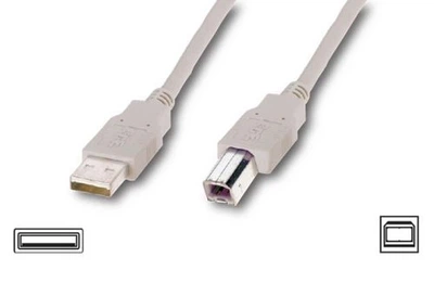 Кабель USB 2.0 - 1.8 m AM/BM Atcom, ферит. фільтр, білий (3795)