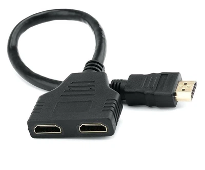 Переходник сплиттер HDMI(папа) > 2 HDMI(мама), Atcom, длина кабеля 10см (10901)