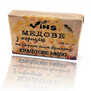 Мило крафтовое Медове з корицею і маслом бергамота TM Vins 80г