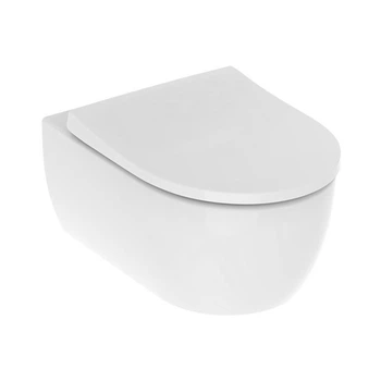 Унітаз підвісний Geberit iCon лійчастий, закрита форма, Rimfree, з сидінням з кришкою, білий (501.664.00.1)
