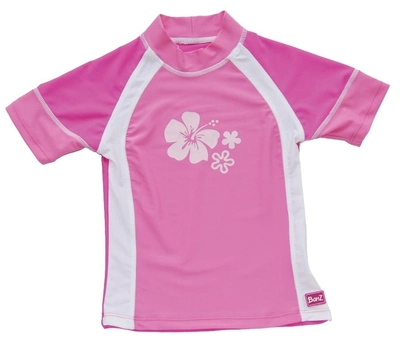 Солнцезащитная футболка Banz UPF 50+ розовая с белым