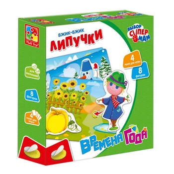 Игра настольная "Вжик-вжик Липучки" VT1302-23 Времена года