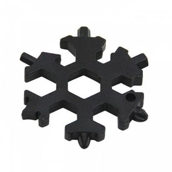 Мультитул Snowflake Wrench Key инструмент снежинка с отверткой и гаечным ключом 17 в 1 6,5 x 6,5 x 0,9 см Черный