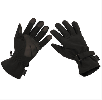 Тактические перчатки MFH Softshell с частичным усилением черные р-р 2XL (15780A_2XL)