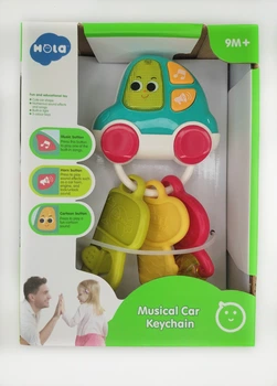 Погремушка Hola Toys Машинка с ключиками, подсветкой, мелодиями, звуками автомобиля и грызунком (E 8996)